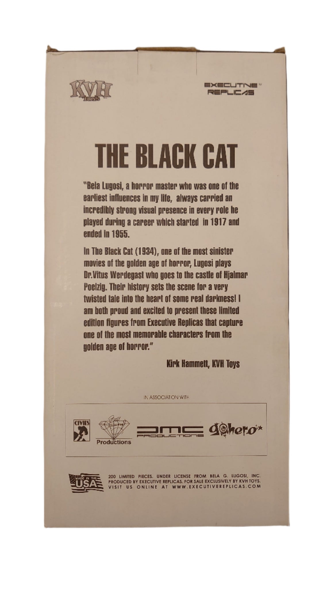 Kirk Von Hammett Bela Lugosi Dr Vitus Werdegast Black Cat Figure By Executive Replicas