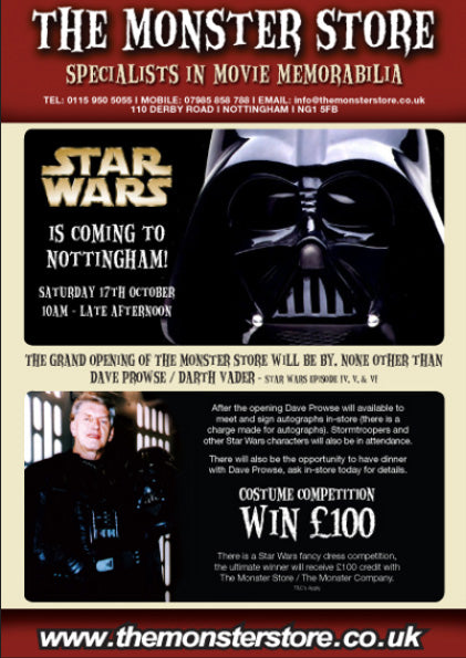 The Monster Store Star Wars Signing Dave Prowse Darth Vader