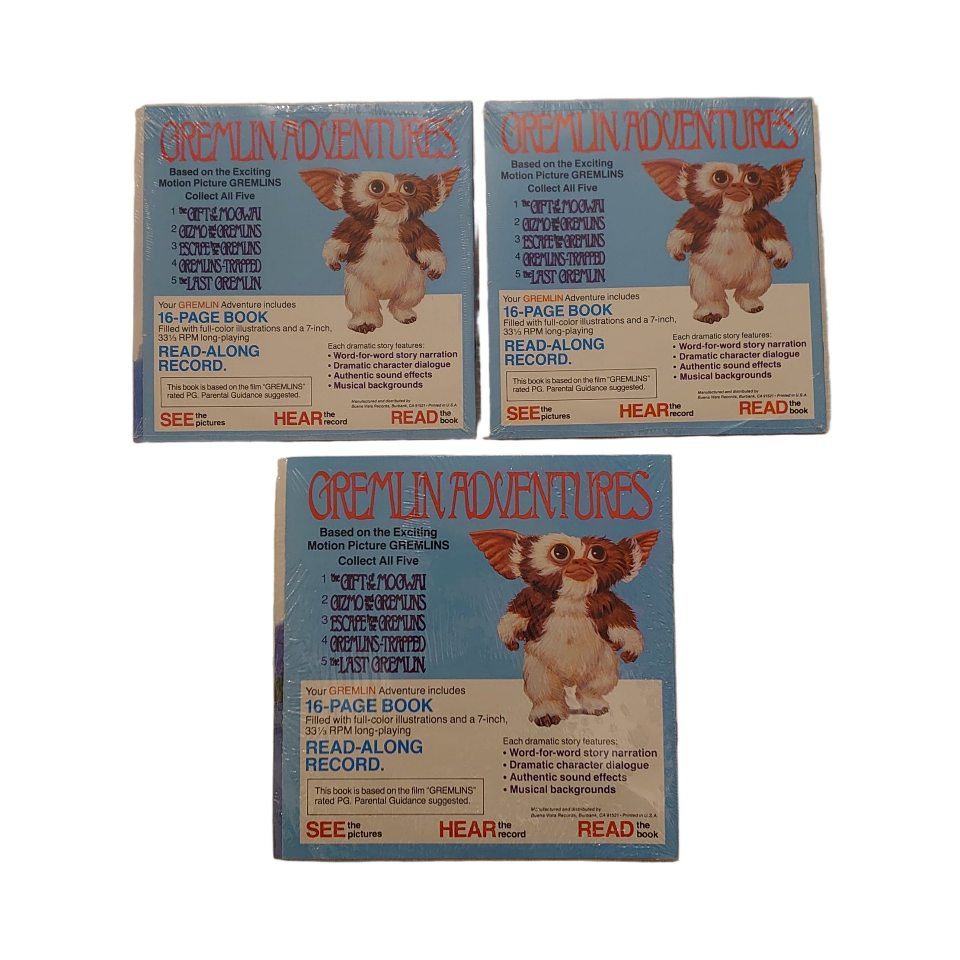 Escape From The Gremlins, Gremlins - Trapped, The Last Gremlin Story Books and 7 Inch Vinyls By Buena Vista Records