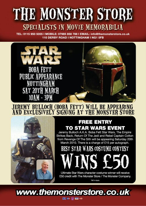 The Monster Company Store Boba Fett Jeremy Bulloch Autograph Signing