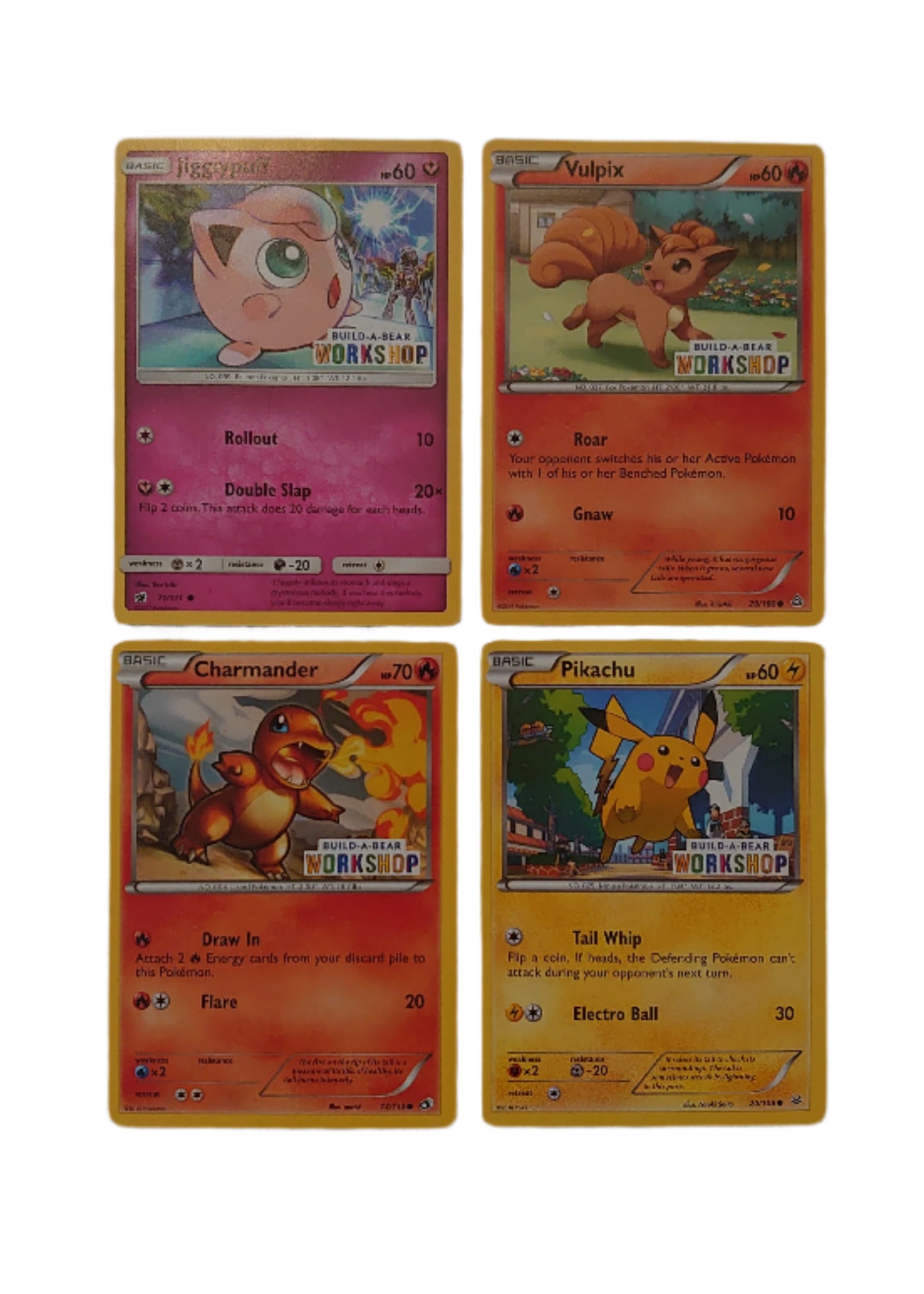 Set of four (Pikachu, Vulpix, Jigglypuff and Charmander) stamped Build The Monster Company Set of four (Pikachu, Vulpix, Jigglypuff and Charmander) stamped Build The Monster Company