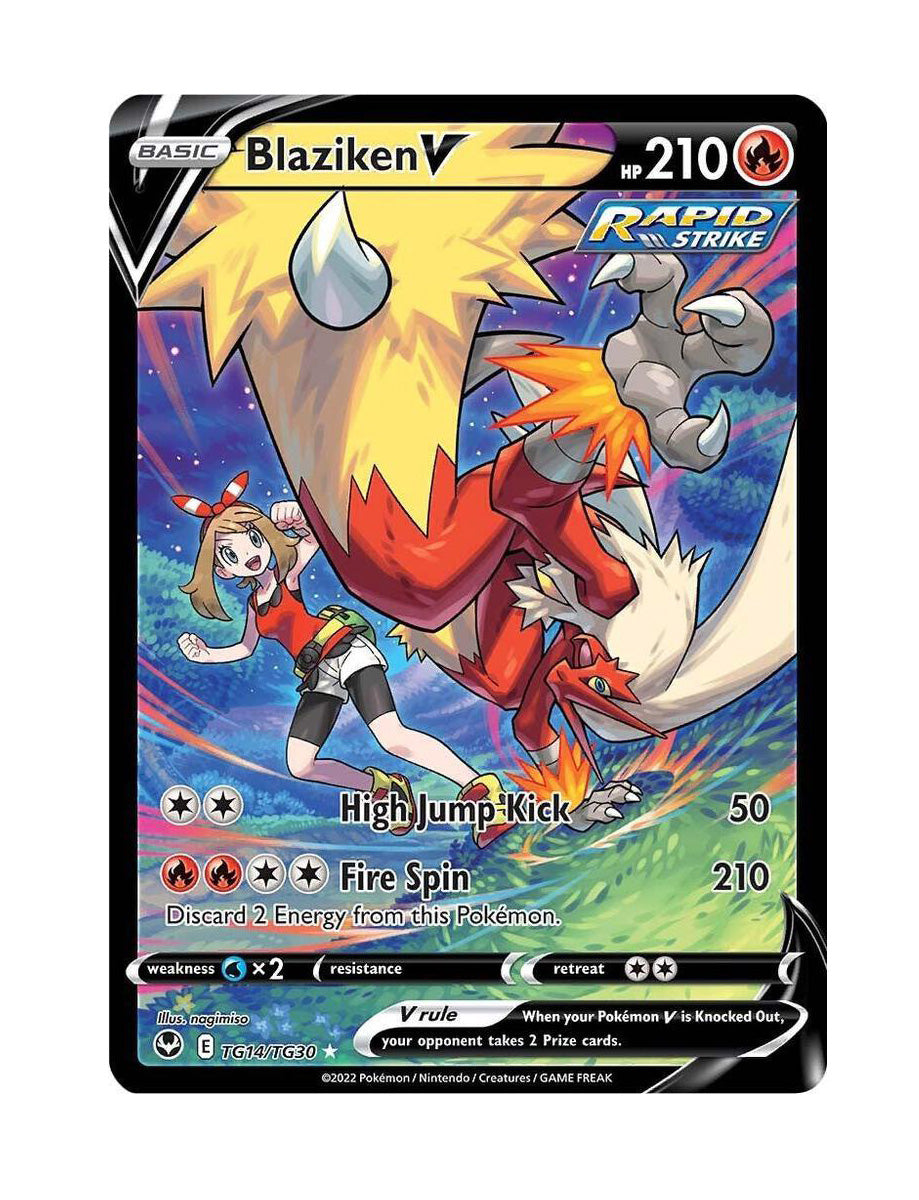 Blaziken V ultra rare Sword & Shield / Silver Tempest Pokmon Card TG1 The Monster Company Blaziken V ultra rare Sword & Shield / Silver Tempest Pokmon Card TG1 The Monster Company
