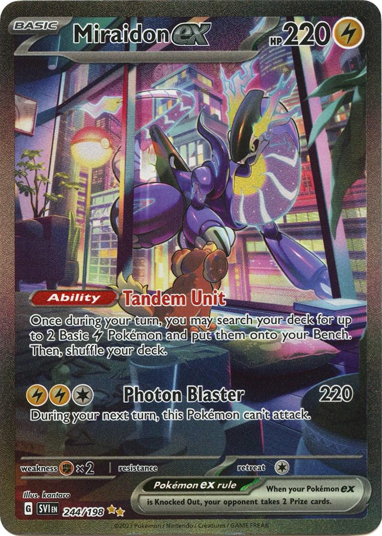 pokemon scarlet and violet ultra rare cards Miraidon ex Scarlet & Violet special illustration rare Pokémon Card Ho – The Monster Company