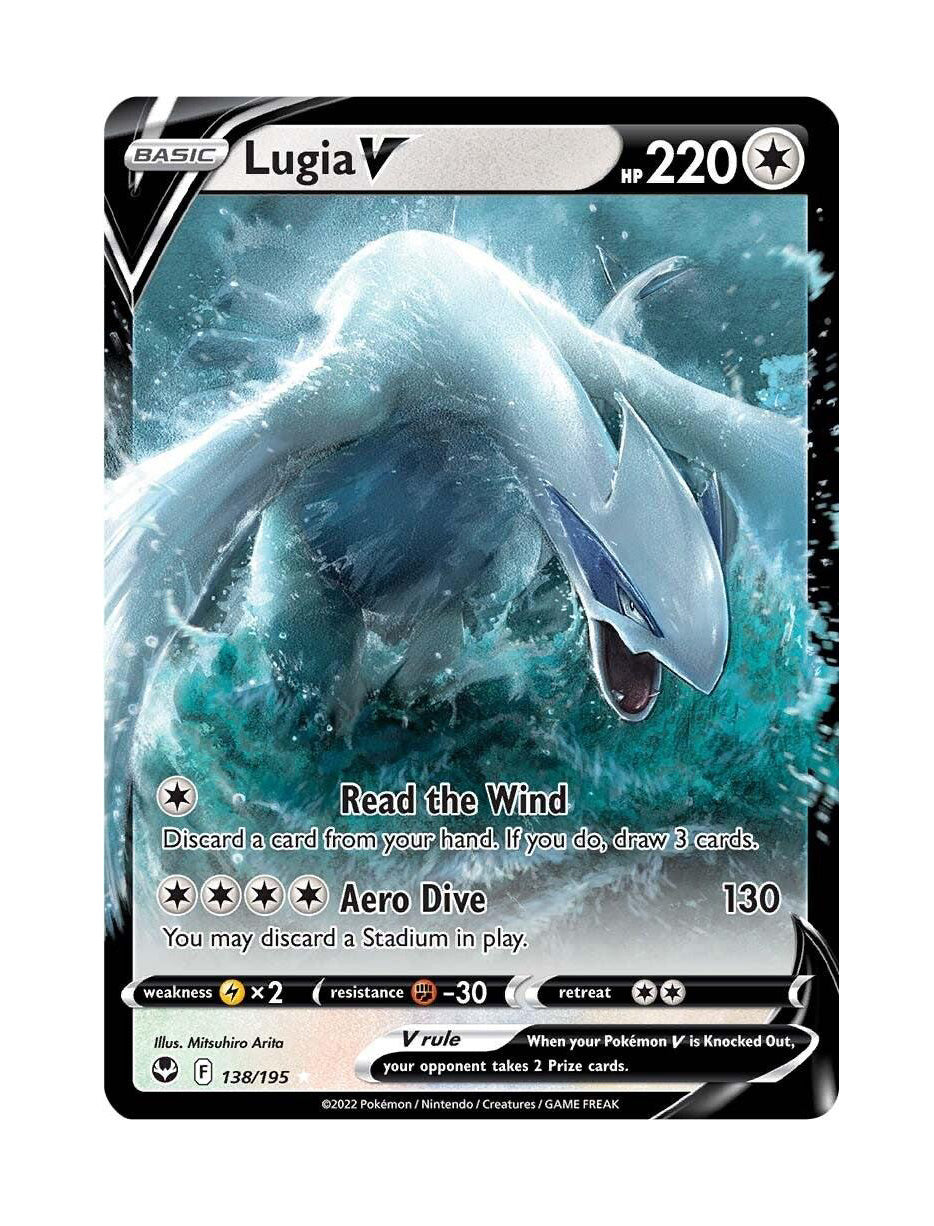 Lugia V Ultra Rare Holo Hologram Holographic Silver Tempest Pokémon Trading Card Game 138/195
