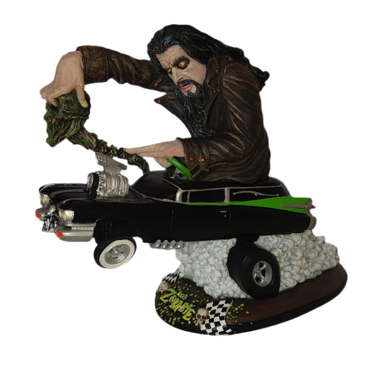 Demon Speeding Rob Zombie Hot Rod Cadillac Hearse Statue By Simian Productions