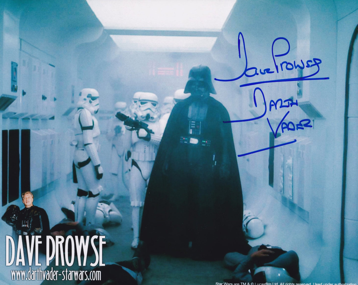 Star Wars A New Hope Dave Prowse Darth Vader Autographed Photo Blockade Runner