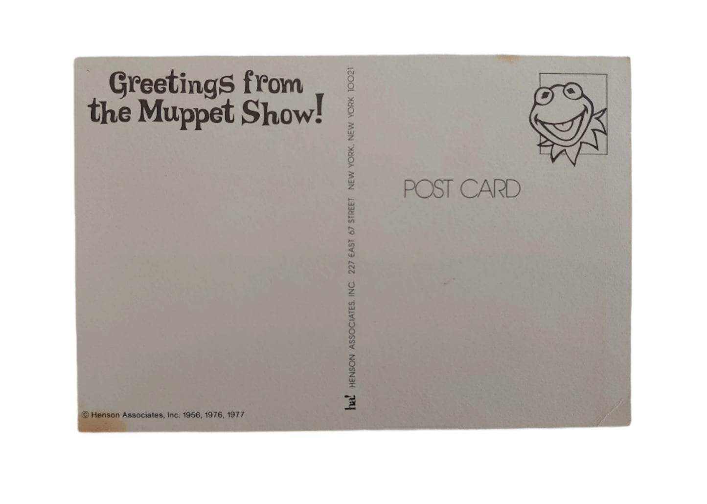 Vintage Post Card Jim Henson Greetings From The Muppet Show Henson Associates HA!