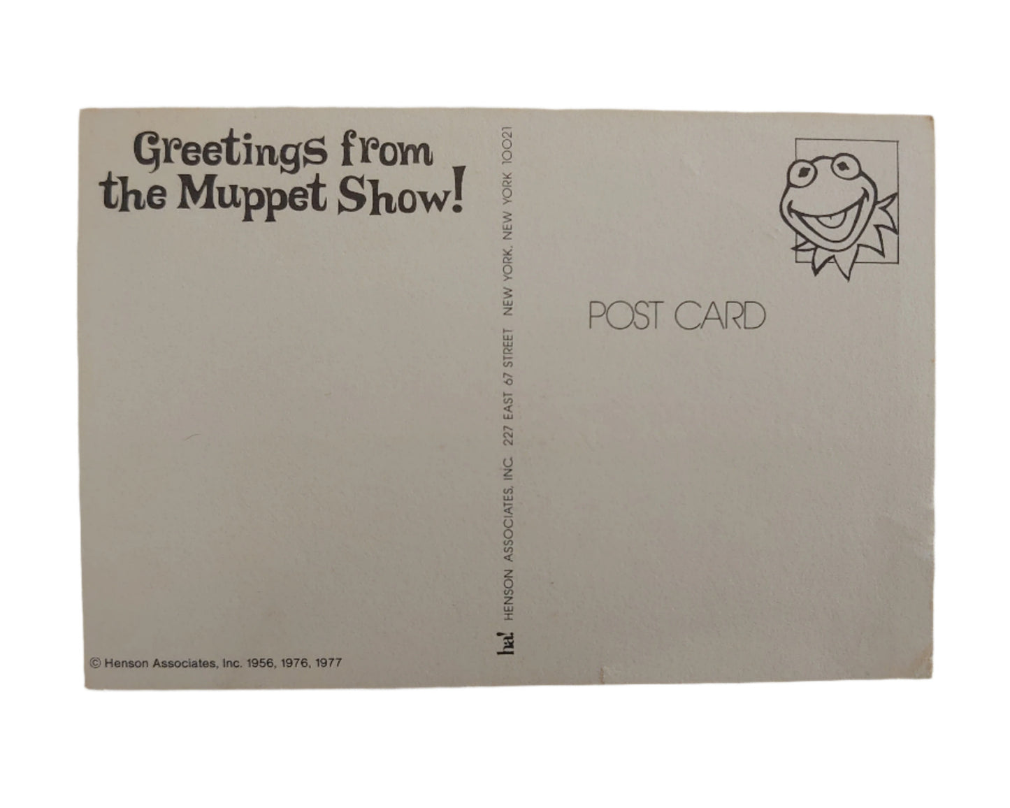 Henson Associates HA! Vintage Postcard Jim Henson Greetings From The Muppet Show