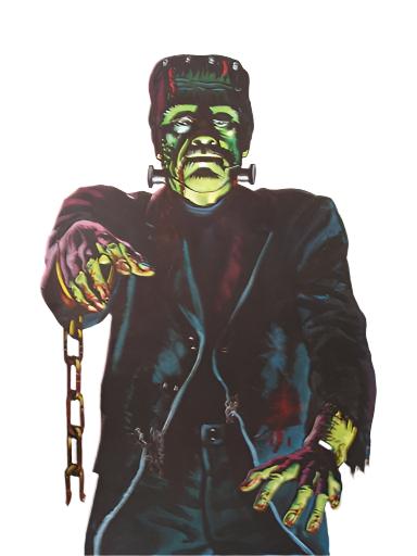 Original Vintage 1960s Frankenstein's Monster Door Poster Famous Monsters Of Filmland Universal Studio Monsters