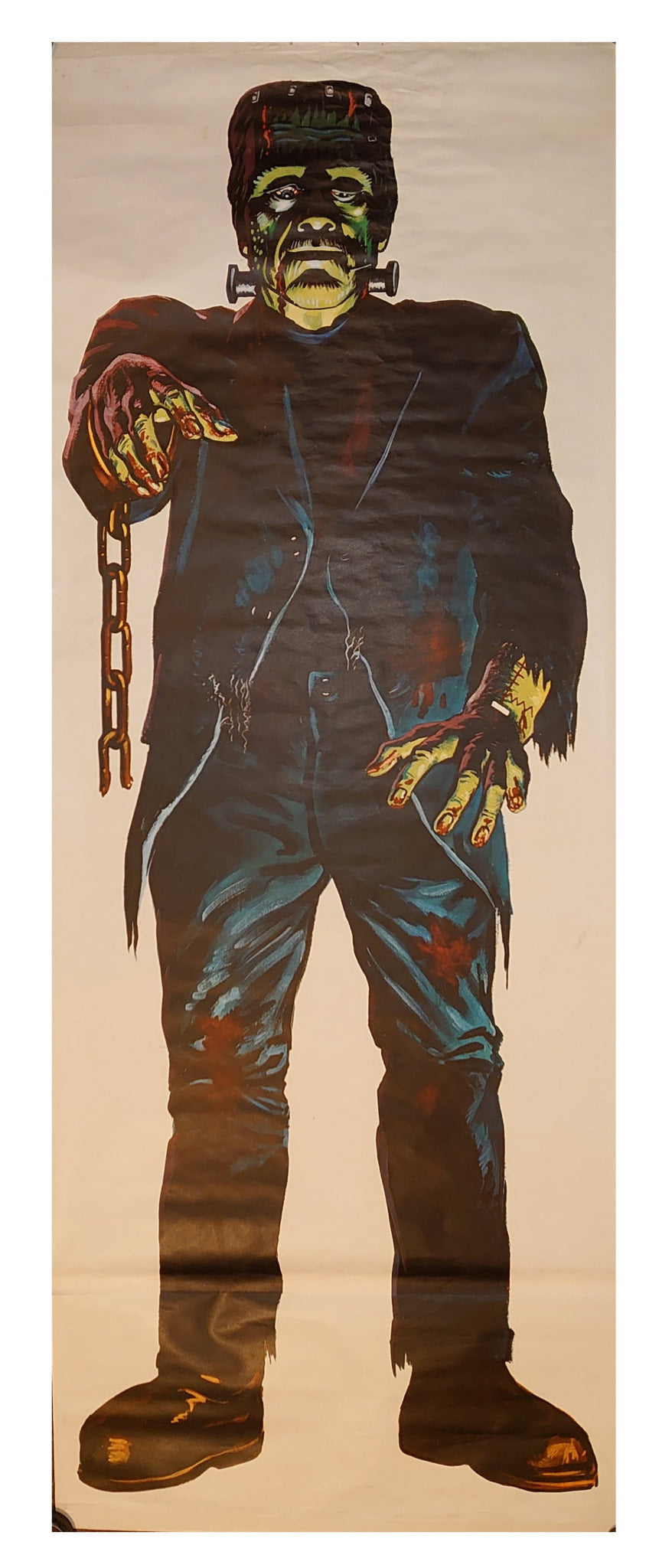 Original Vintage 1960s Frankenstein's Monster Door Poster Famous Monsters Of Filmland Universal Studio Monsters