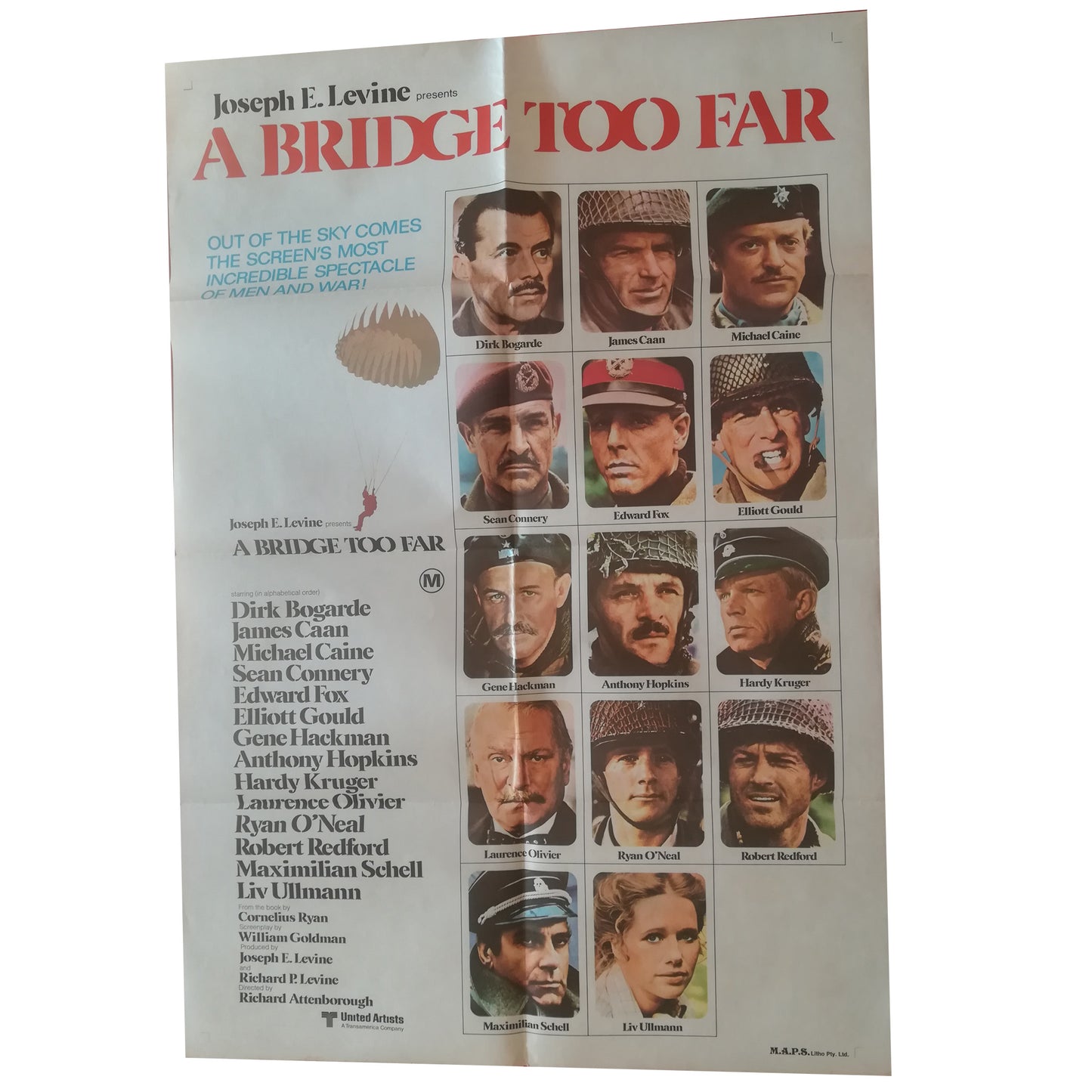 Original Cinema Poster From The World War 2 Movie A Bridge Too Far