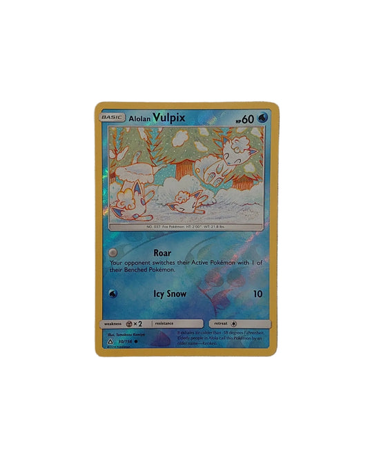 Pokemon TCG Alolan Vulpix 30/156 Reverse Holographic Card From Ultra Prism 2018