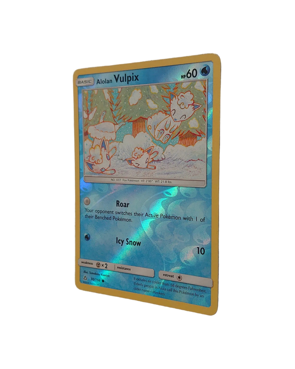 Pokemon TCG Alolan Vulpix 30/156 Reverse Holographic Card From Ultra Prism 2018