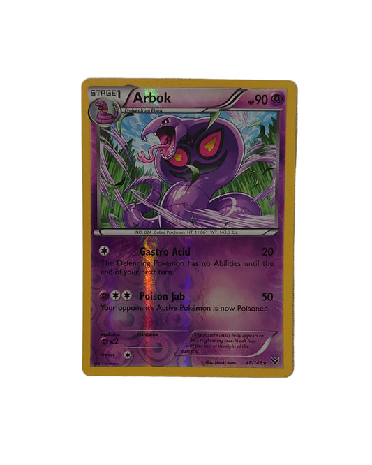 Pokemon Arbok Reverse Holo Rare Card 48/146 Artist Nooki Saito