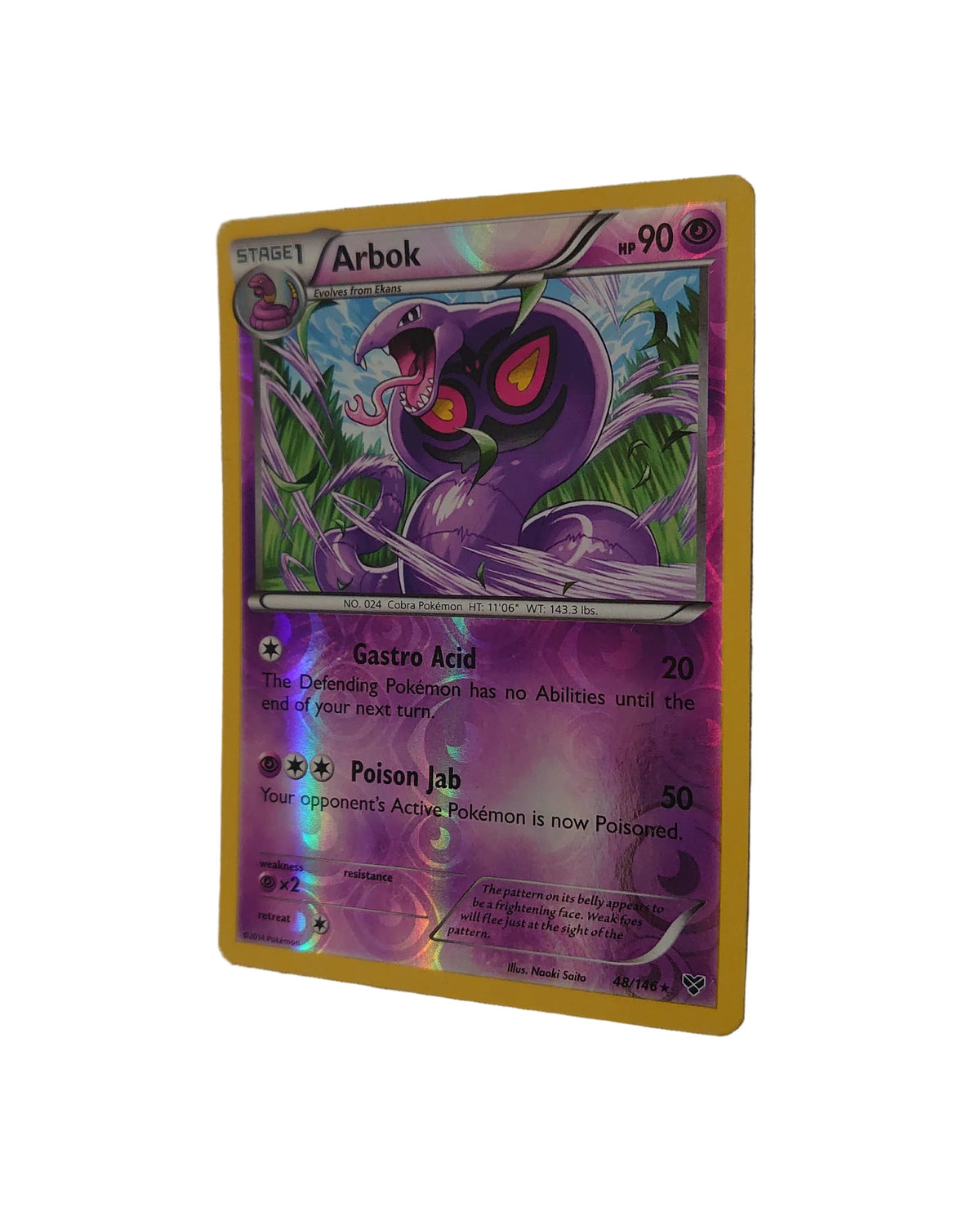 Pokemon Arbok Reverse Holo Rare Card 48/146 Artist Nooki Saito