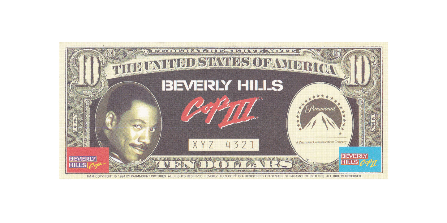 Promotional VHS Paramount Pictures VHS Ten Dollar Bill From Beverly Hills Cop 3