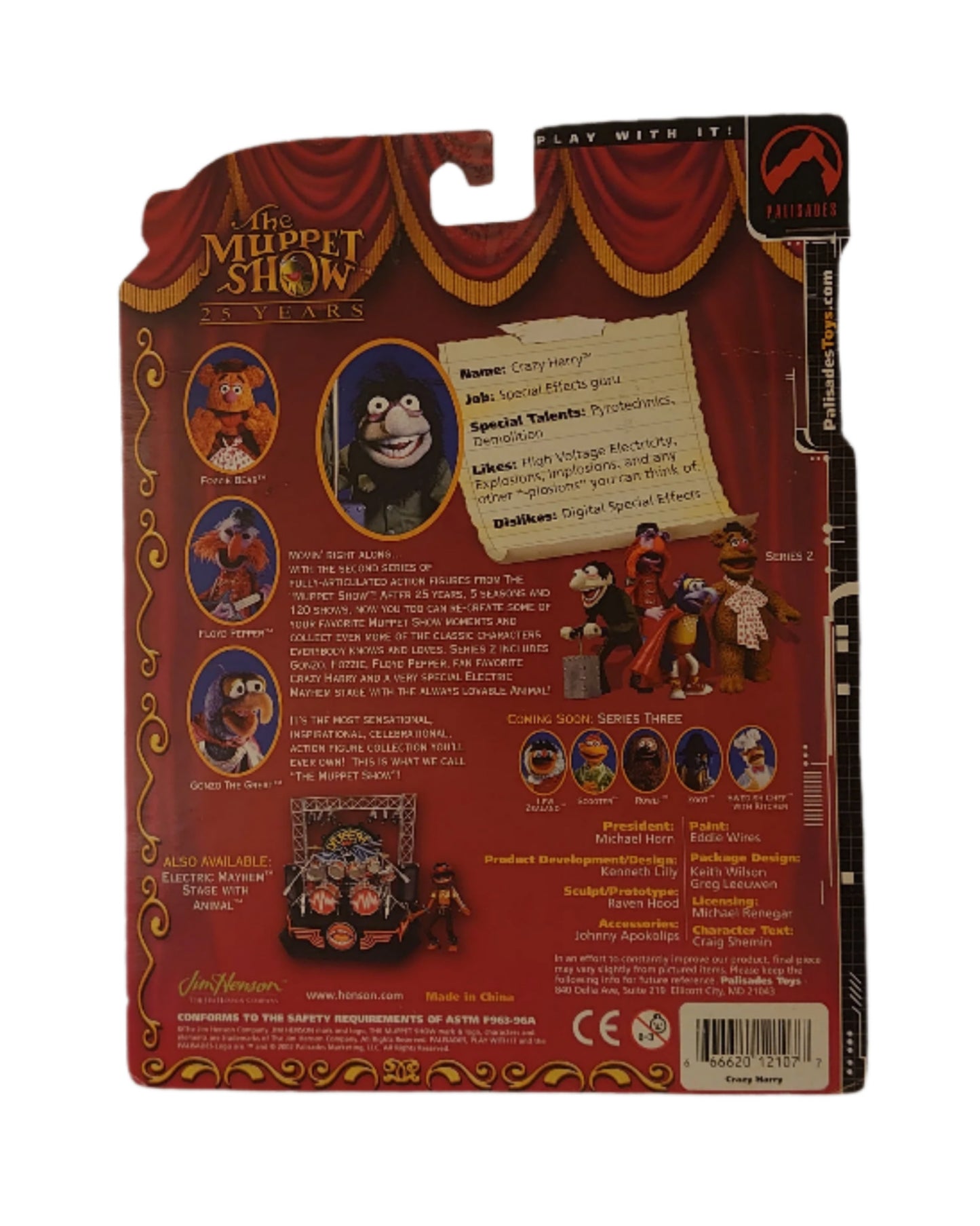 Series 2 Palisades Toys Crazy Harry Figure From The Muppet Show By Jim Henson