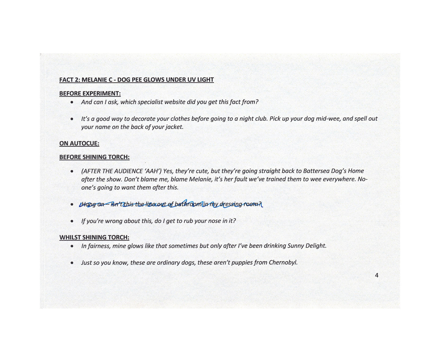 Guest Melanie C Card Prop And Joke Prompt - Duck Quacks Don't Echo Sky One With Lee Mack