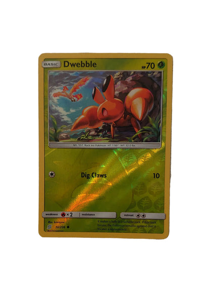 Pokemon TCG Dweeble Featuring Moltres Holo Card 10/236 Unified Minds 2019