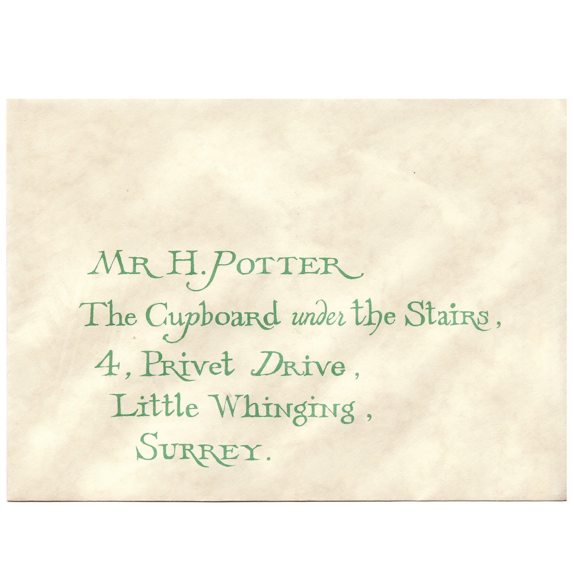 Harry Potter And The Philosopher's Stone Hogwarts Flying Invitation Screen Used Prop Letter