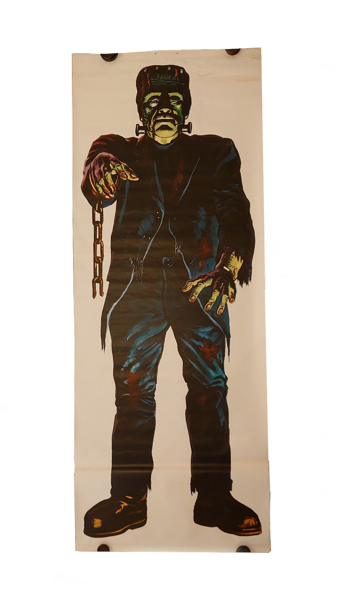 Original Vintage 1960s Frankenstein's Famous Monsters Of Filmland Door Poster Universal Monsters Boris Karloff