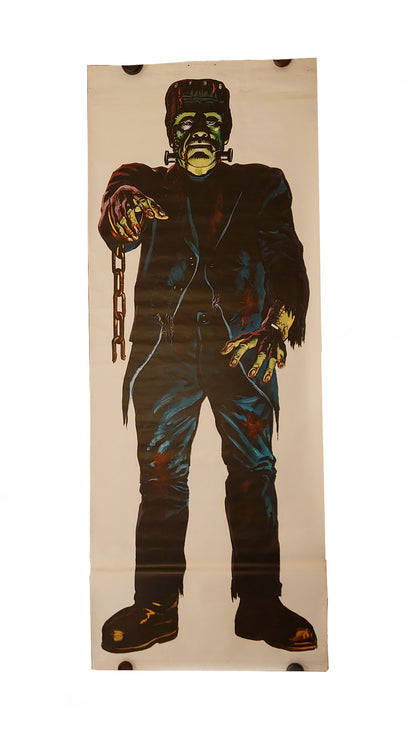 Original Vintage 1960s Frankenstein's Famous Monsters Of Filmland Door Poster Universal Monsters Boris Karloff