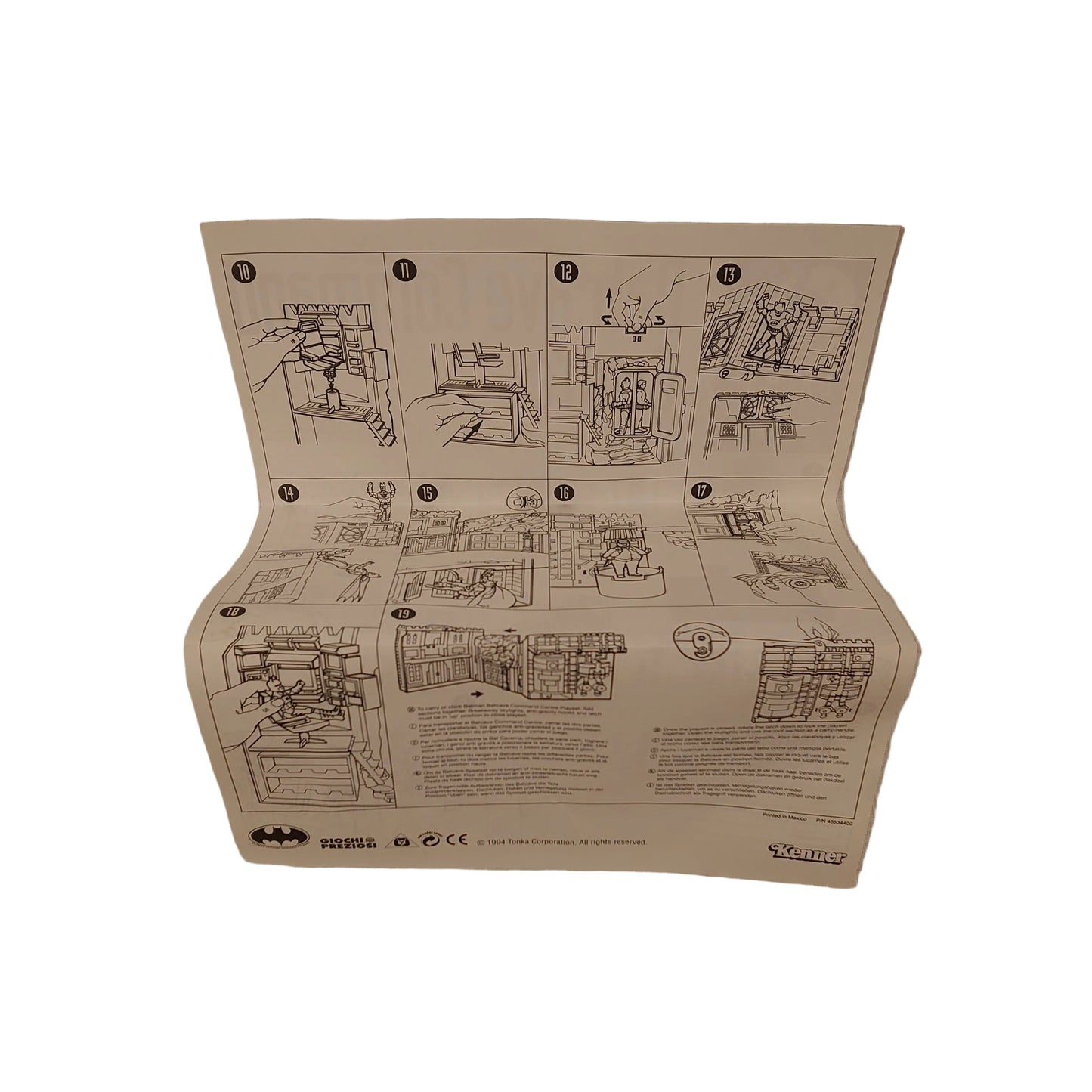 Animated Batman Command Cave / Wayne Manor Playset By Kenner - Canadian Box With Italian Distribution Sticker Giochi Preziosi