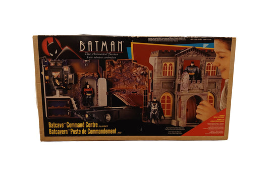 Animated Batman Command Cave / Wayne Manor Playset By Kenner - Canadian Box With Italian Distribution Sticker Giochi Preziosi
