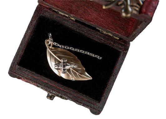 Leaf On The Wind 14 Karat Gold Plated Serenity Firefly Necklace & Pendant By QMx
