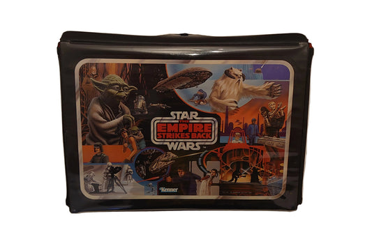Vintage Star Wars Empire Strikes Back Collectable Toy Figure Case With Alternative Art And Bespin Coloured Figure Stands By Kenner