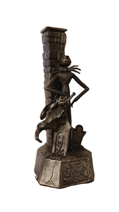 Pewter Statue Jack Skellington And Zero Lamp From The Touchstone Pictures Film - The Nightmare Before Christmas By Tim Burton