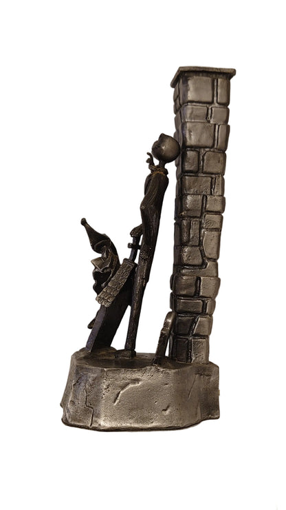 Pewter Statue Jack Skellington And Zero Lamp From The Touchstone Pictures Film - The Nightmare Before Christmas By Tim Burton