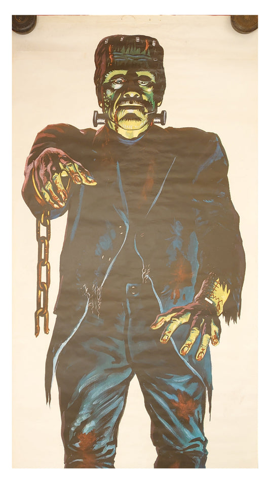 Original Vintage 1960s Frankenstein's Monster Door Poster Famous Monsters Of Filmland Universal Studio Monsters