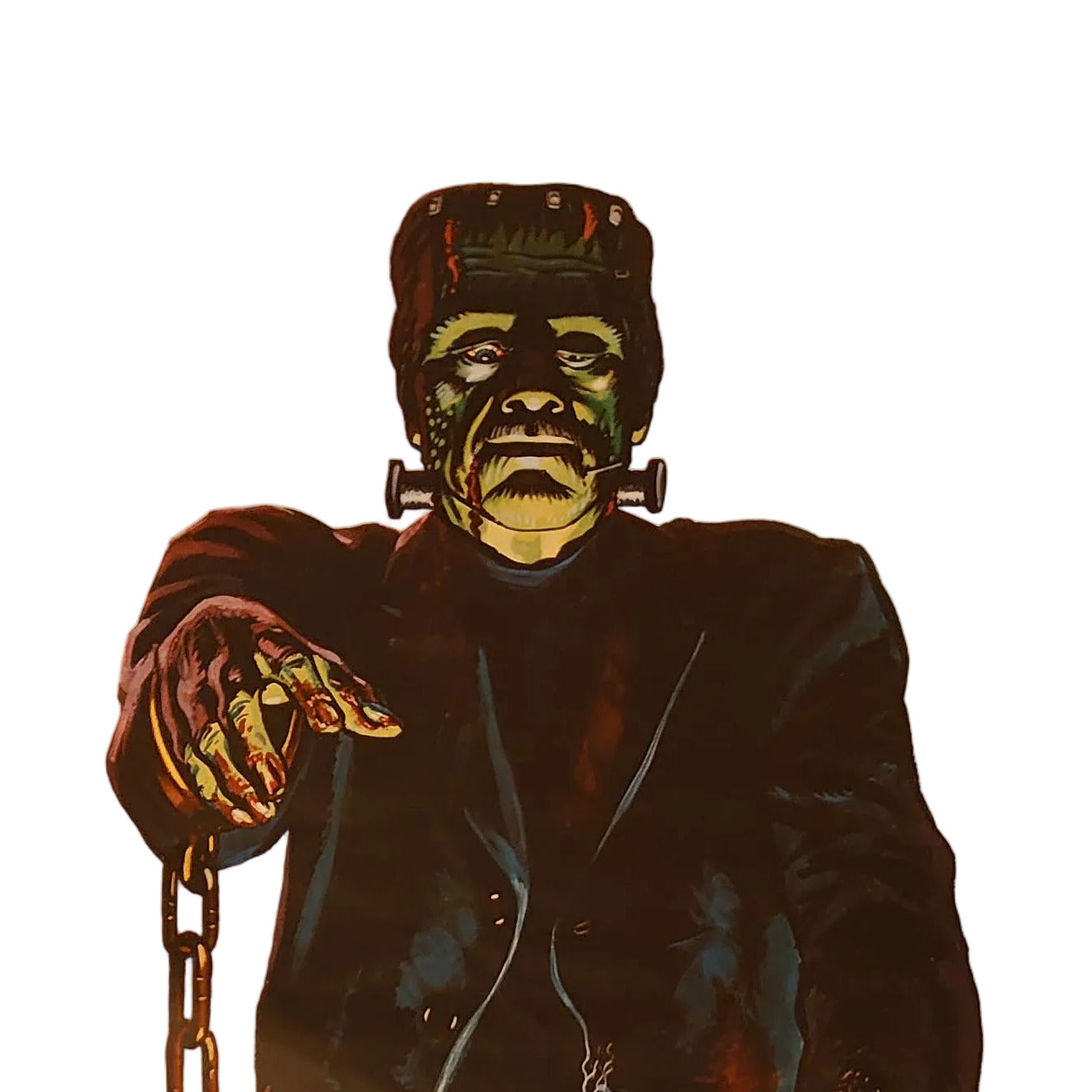 Original Vintage 1960s Frankenstein's Monster Door Poster Famous Monsters Of Filmland Universal Studio Boris Karloff